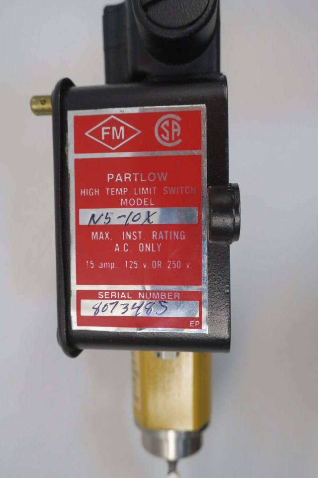 PARTLOW N510X HIGH TEMPERATURE LIMIT SWITCH 125/250VAC 15A AMP D571542