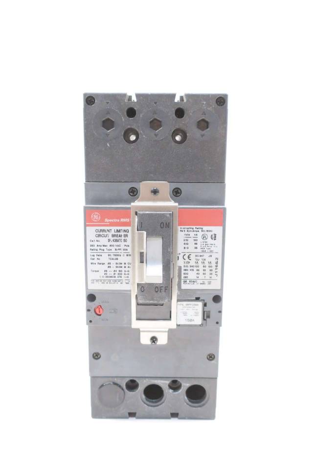 GE SFLA36AT0250 SPECTRA RMS 3P 250A 600VAC CIRCUIT BREAKER W/150A PLUG