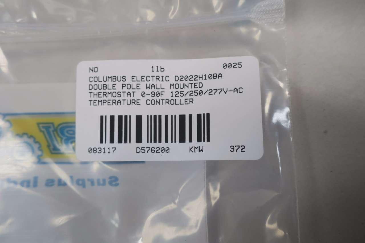 Thermostat Murial Double Pôle Columbus Electric D2022H10BA - Neuf, Piles AA