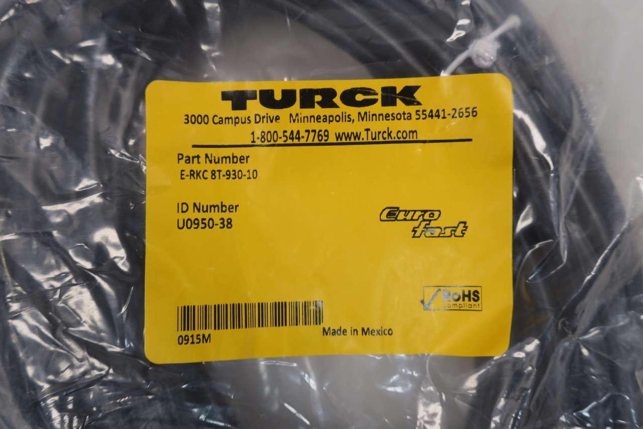Details about   NEW SEALED BAG Turck E-RKC 8T-930-10 Cable 10M 8Pin Kubler Straight Euro Fast 