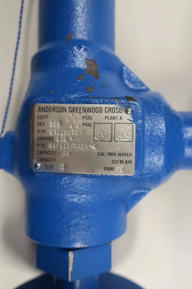 ANDERSON GREENWOOD 81PS1S8A12A4 16GPM RELIEF VALVE 1IN FLANGED D578189
