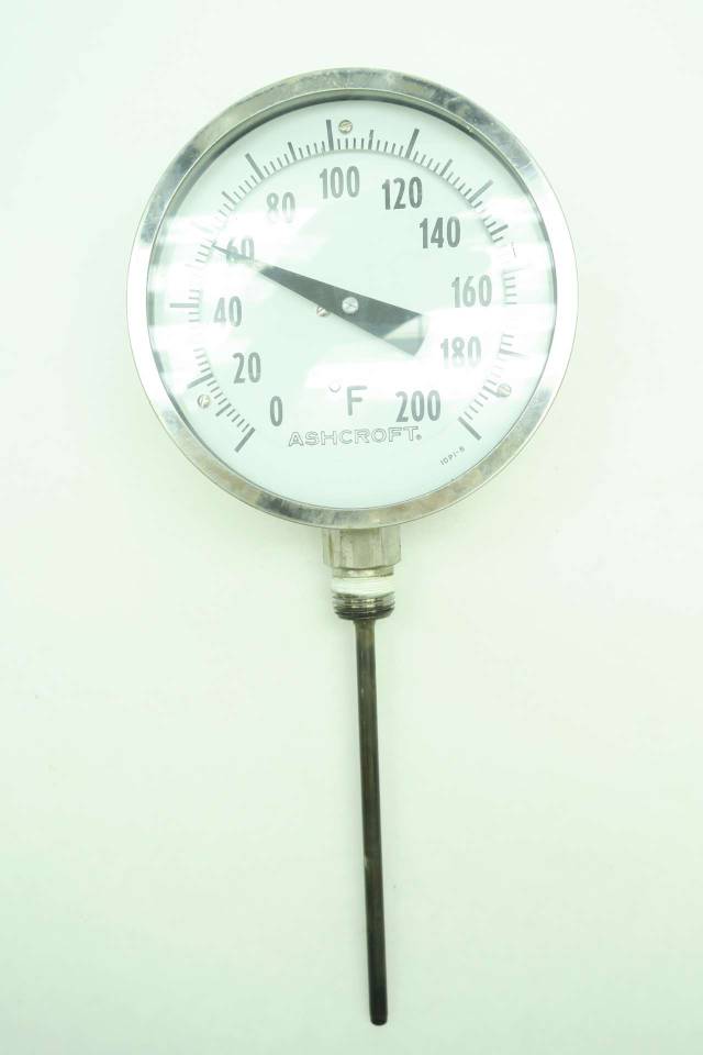 ASHCROFT TEMPERATURE GAUGE 0200F 41/2 IN 1/2 IN NPT D579809