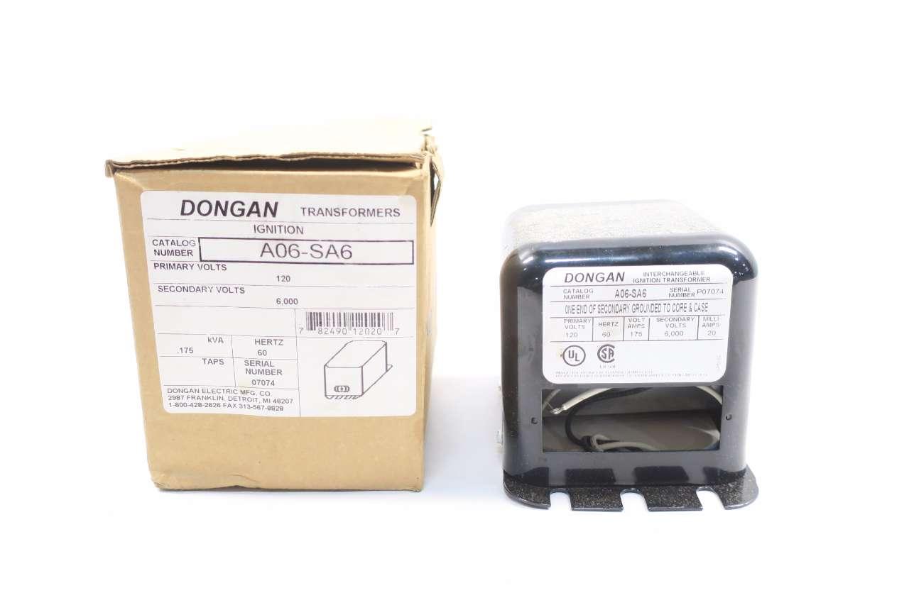 DONGAN A06-SA6 Ignition Transformer Primary 120V Secondary 6,000V 175VA 