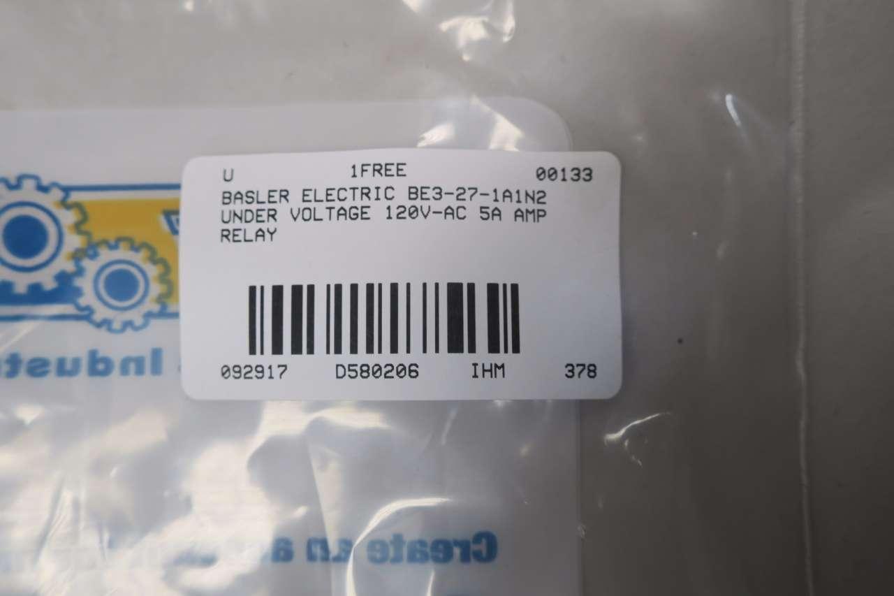 Basler Electric BE3 27 1A1N2 Under Voltage Relay 120v ac