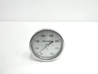 REOTEMP JJ0801F65-AS BIMETAL THERMOMETER 5IN 8IN 50-400F 1/2IN NPT