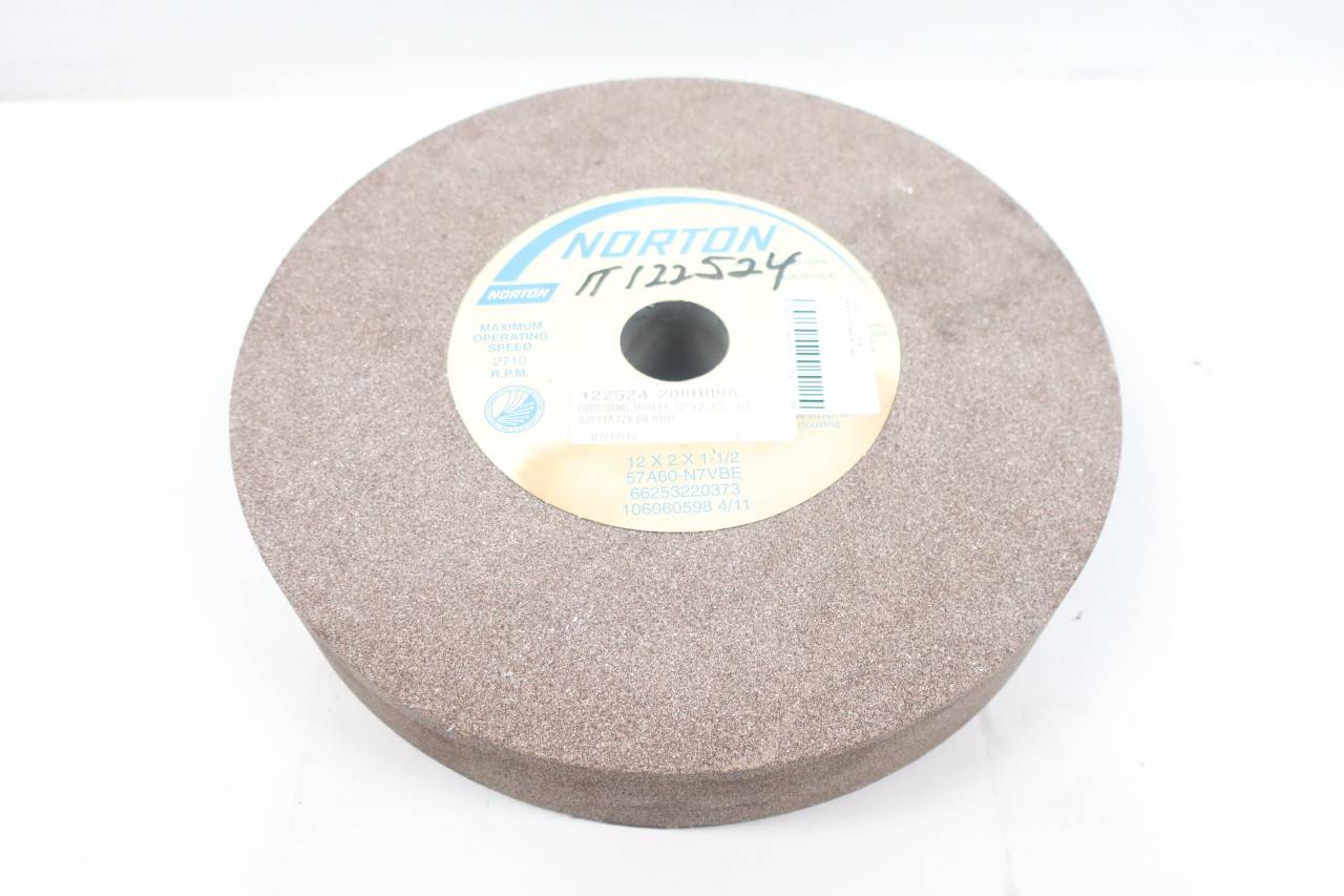 Norton 57A60N7VBE Grinding Wheel 60 Grit 12in X 2in X 11/2in