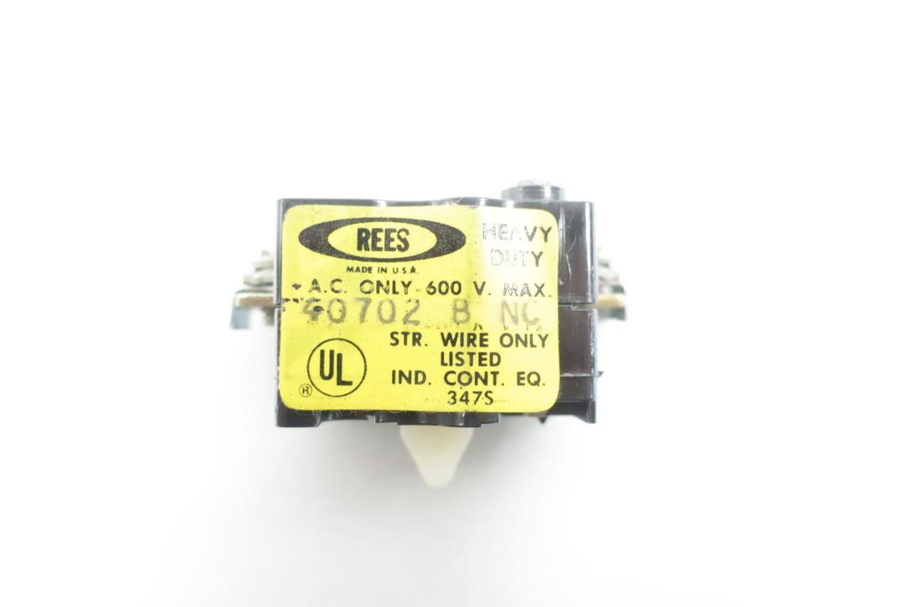 Rees 40702-B-NC Auxiliary Contact 40702-000