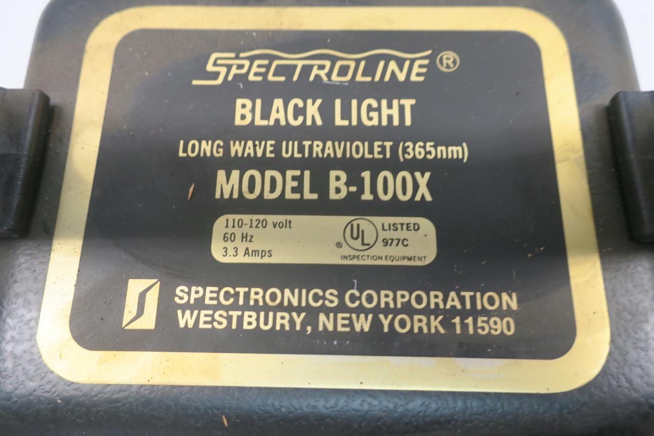 SPECTRONICS B-100X SPECTROLINE LONG WAVE UV BLACK LIGHT 110-120V-AC D598599