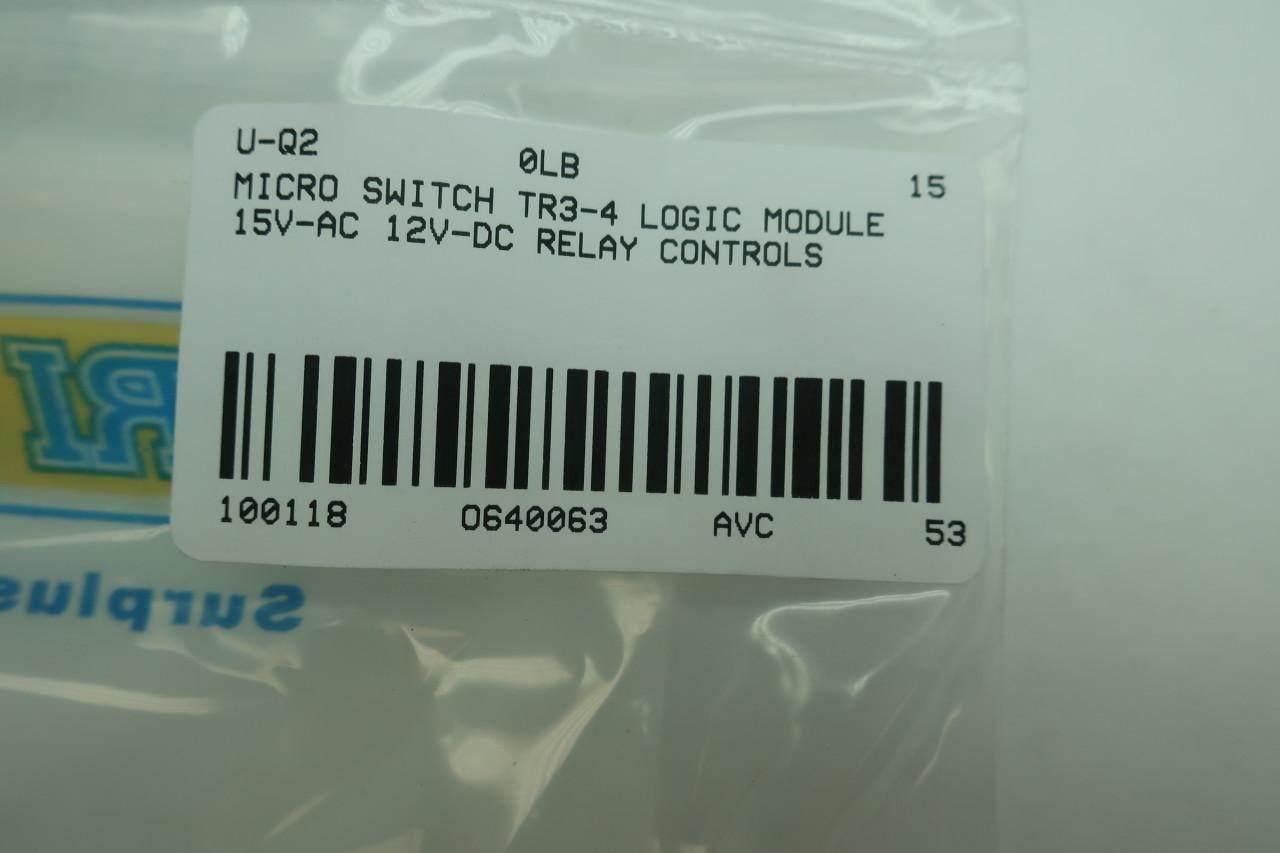MICRO SWITCH LOGIC MODULE TR3 15 VAC 12 VDC 