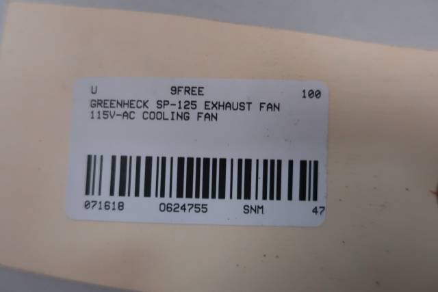 Greenheck Sp 125 Ceiling Exhaust Fan Centrifugal Blower D624755