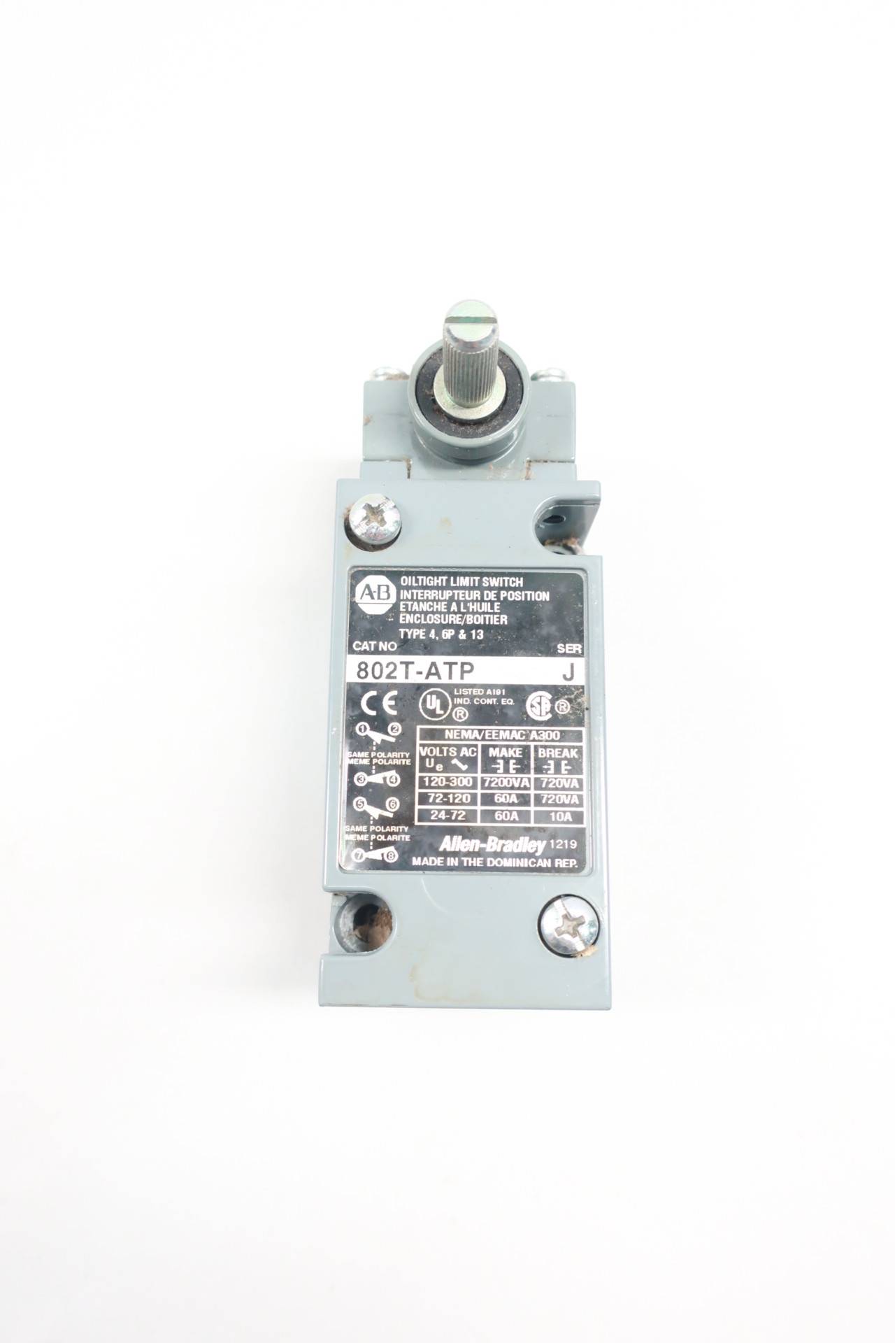 allen bradley 802t catalog on Allen Bradley 802t Atp Oiltight Limit Switch 120 300v Ac Ser J
