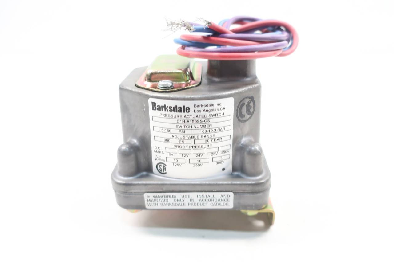 Barksdale D1H-A150SS Housed Diaphragm Pressure Switch T20890 Barksdale D1H-A150SS Housed Diaphragm Pressure Switch T20890