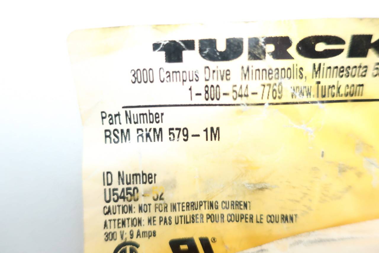 St/St Mini 5 Pole 1 Meter Rsm Rkm 579-1M M/F Turck Rsm Rkm 579-1M Cordset St/St Mini 5 Pole 1 Meter Rsm Rkm 579-1M M/F Turck Rsm Rkm 579-1M Cordset