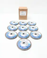 BOX OF 10 WEILER 50594 TIGER ABRASIVE FLAP DISC 5/8IN 4IN #60