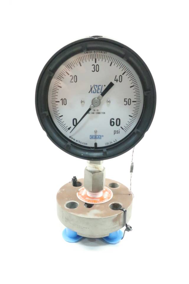 WIKA 23X.34 4.5 XSEL PRESSURE GAUGE W/DIAPHRAGM SEAL 060PSI D625196