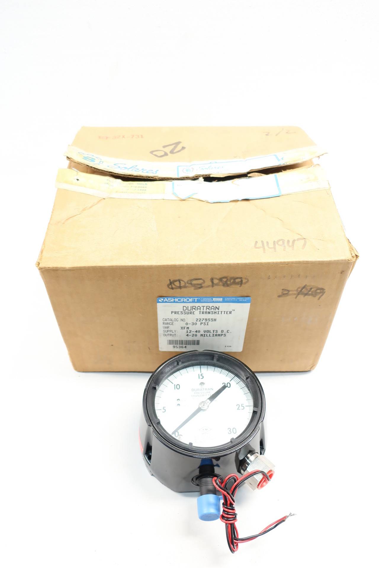 Ashcroft 452279SSH04L025XFM Duratran Pressure Transmitter 030psi 1240vdc