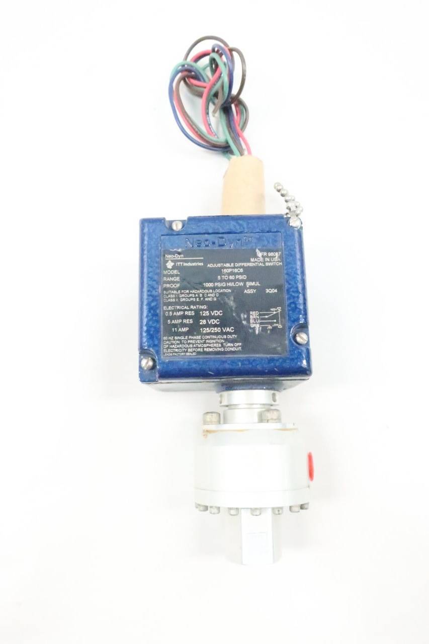 Itt 160P16C6 Neodyn Pressure Switch 560psi 125/250vac