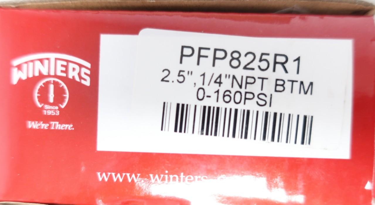 Winters PFP825R1 Pressure Gauge 0-160psi 2-1/2in 1/4in Npt 
