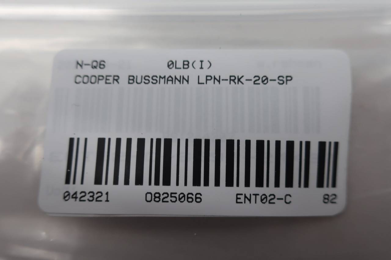Box Of 10 Cooper Bussmann LPN-RK-20SP Cartridge Fuse Rk1 20a 250v-ac