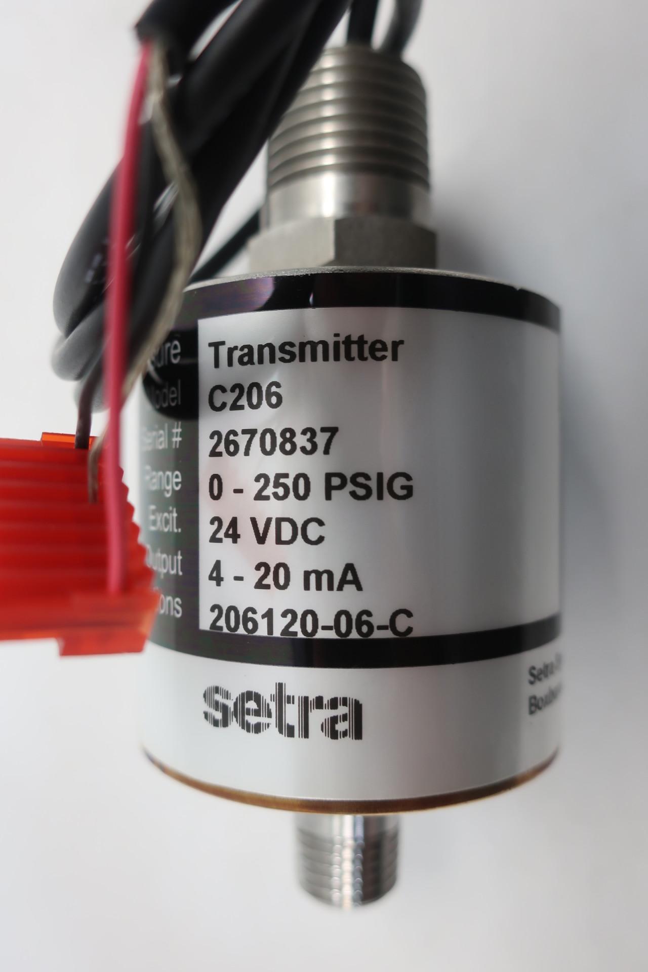 0-250 PSI Setra 209250PG2M11E Pressure Transmitter 4-20mA Xmtr Enclosed