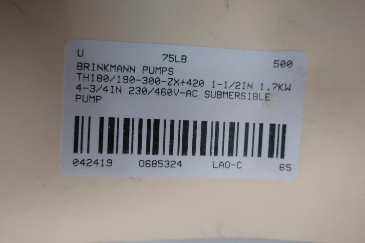 【！？】 BRINKMANN PUMPS TH180/190-300-ZX+420 PUMP 1-1/2X4-1/2IN 1.7KW 230
