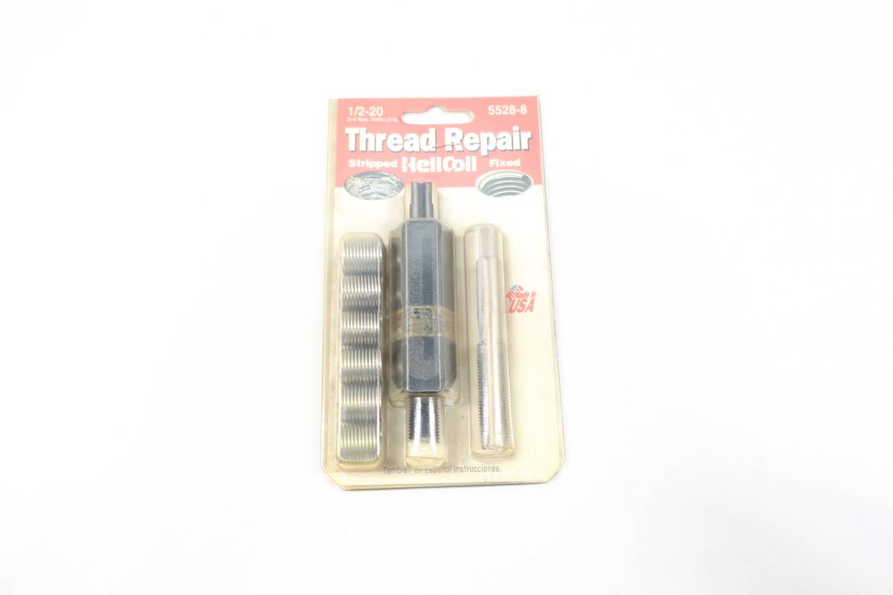 Thread Repair Kit With Tap And Tool Helicoil 5528-8 0.5-20 Inch Fine Thread Repair Kit - Includes Inserts, Tap & Installation Tool Helicoil 0.5-20 Fine Thread Kit - Foto 3