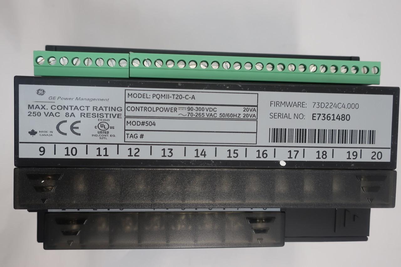 General Electric Ge PQM-T20-C-A 70-265v-ac Power Quality Meter 