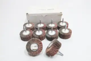 BOX OF 10 ARC 11341 MOUNTED FLAPWHEELS 2-1/2IN X 1IN X 1/4IN