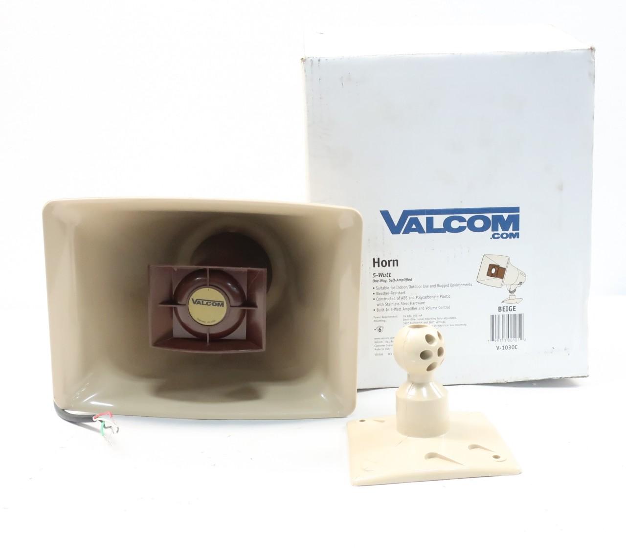 Valcom V-1030C 5w One-way Self-amplified Beige Paging Horn 24v-dc
