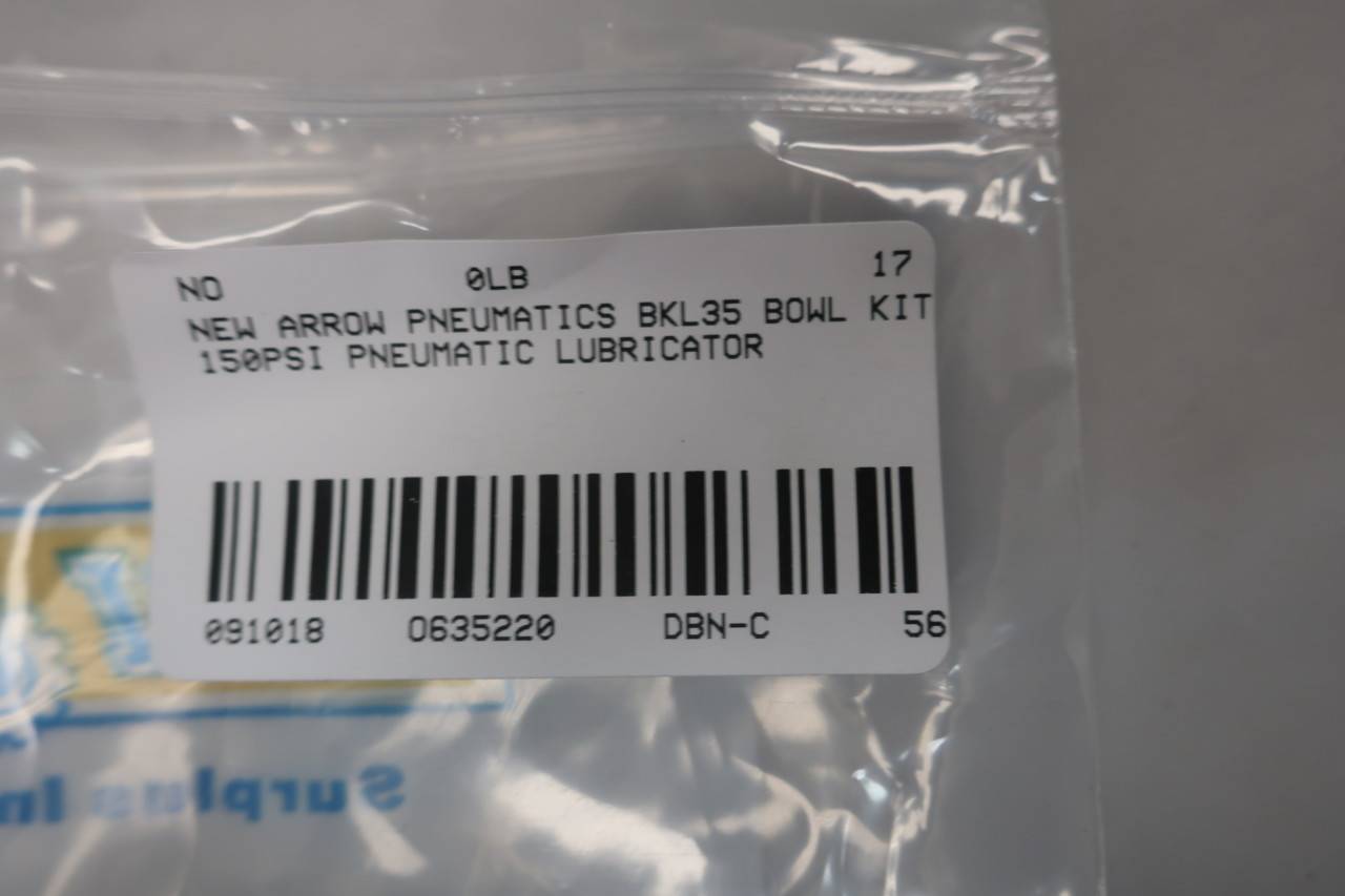 BKL35 Arrow Pneumatics Lubricator Bowl Kit New Old Stock