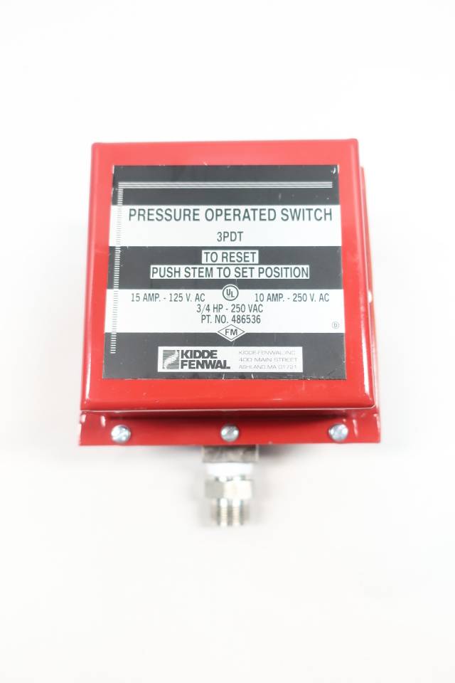 KIDDE FENWAL 3PDT 486536 PRESSURE SWITCH 125/250VAC 15/10A 3/4HP D606006