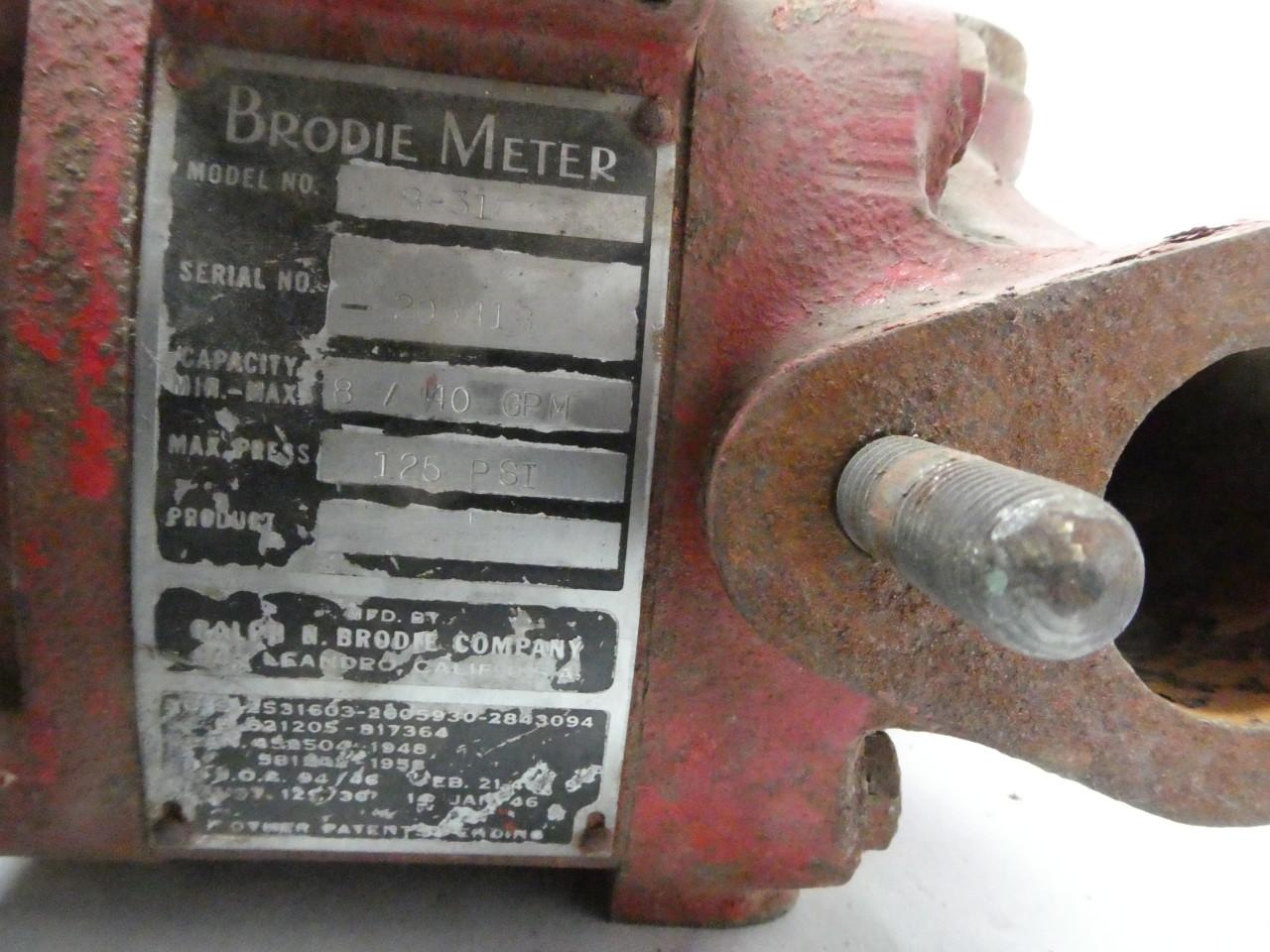 BRODIE METER B 31 8 40GPM OTHER FLOW METER