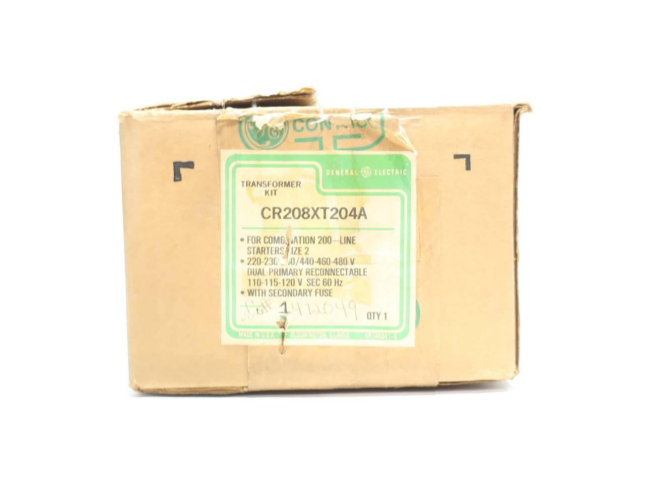 General Electric GE CR208XT204A 1PH 240/480V-AC 120V-AC Transformer R691144 General Electric GE CR208XT204A 1PH 240/480V-AC 120V-AC Transformer R691144