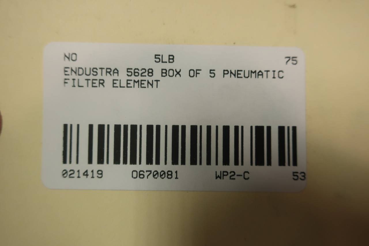 Box of 5 ENDUSTRA 5628 Filter Element 