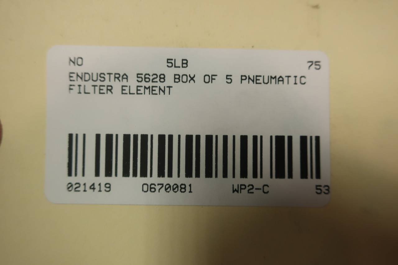 Box of 5 ENDUSTRA 5628 Filter Element Box of 5 ENDUSTRA 5628 Filter Element