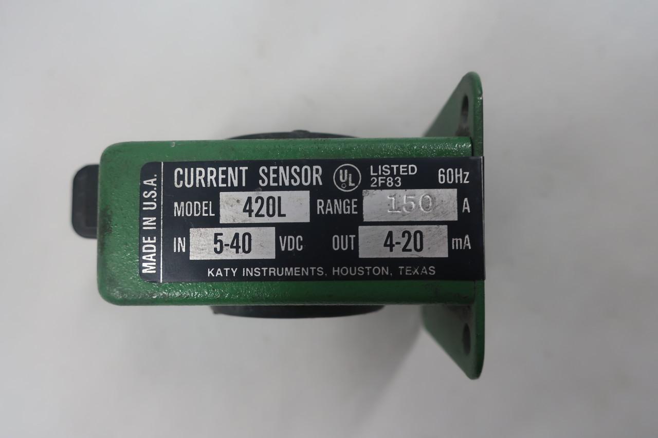 150 Amp,IN 5-40 VDC,OUT 4-20 mA Details about   Katy Instruments Model 420L AC Current Sensor 