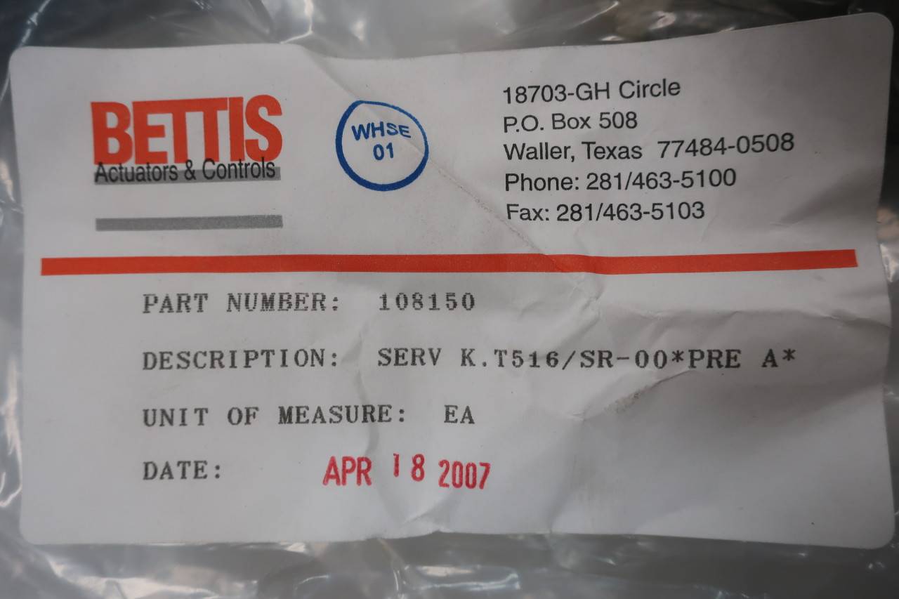 Bettis 108150 Actuator Repair Kit