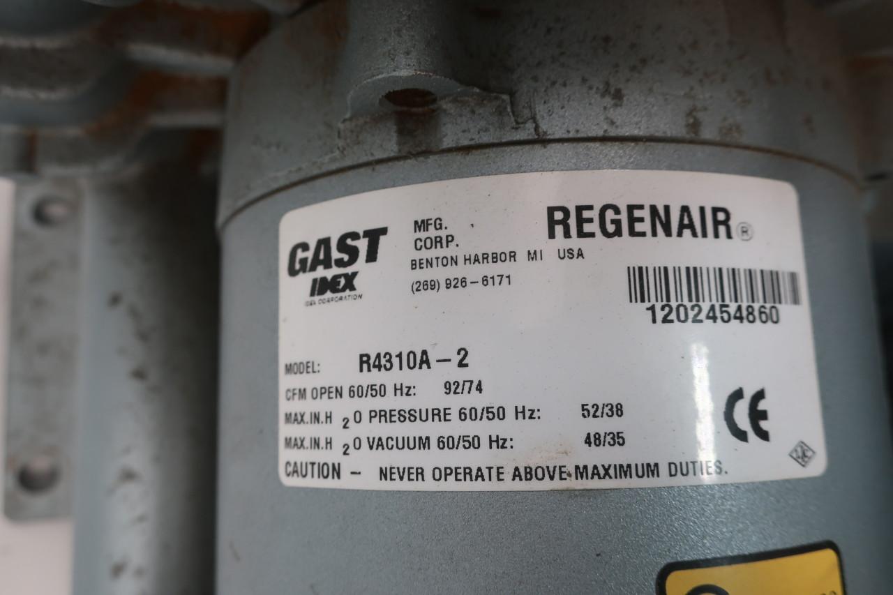 Gast Regenair Blower/Vacuum R4310A-2 1HP 208-230/460 3PH 92/74  CFM NOS NIB 