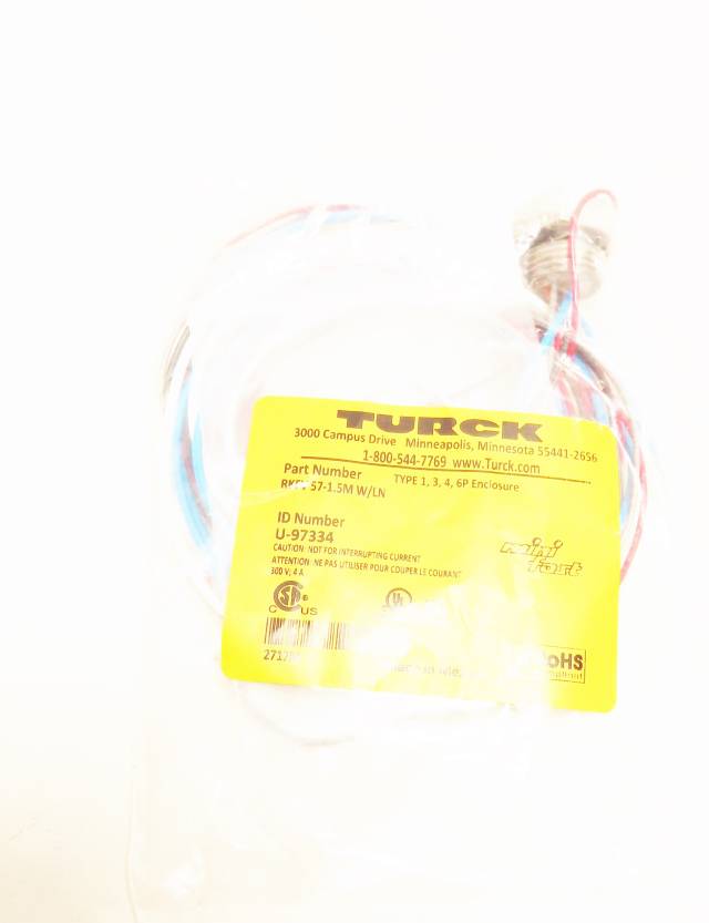 TURCK RKFV 57-1.5M W/LN MINIFAST CONNECTOR CABLE 1.5M