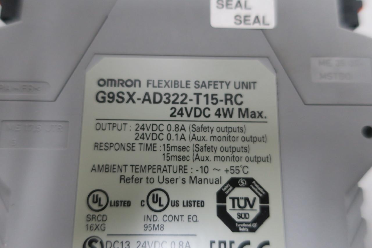 OMRON G9SX-AD322-T15-RC FLEXIBLE UNIT 24V-DC SAFETY RELAY