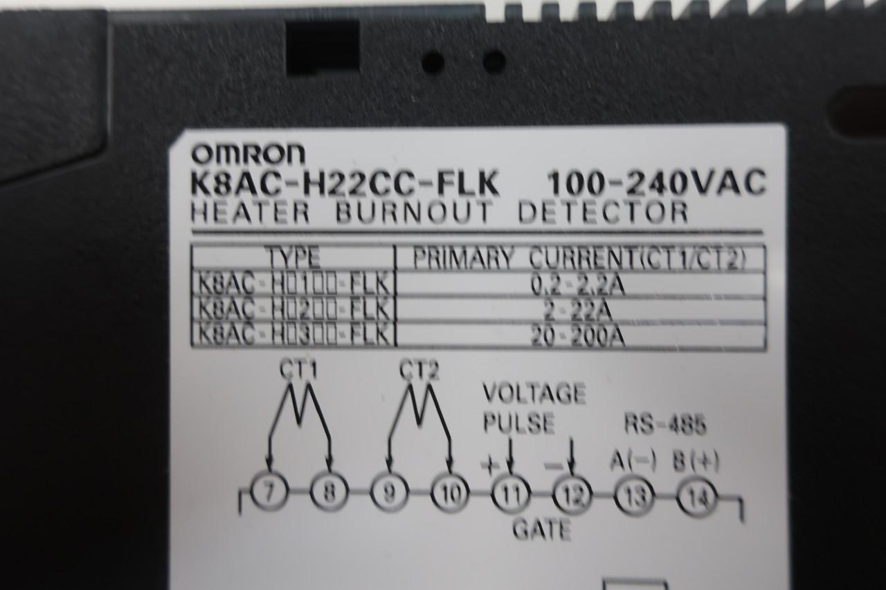 Omron K8AC-H22CC-FLK Heater Burnout Detector 100~240VAC free ship 