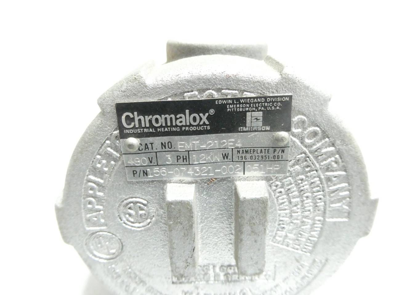CHROMALOX EMT-212E4 3PH 24IN 12KW 480V-AC IMMERSION HEATER