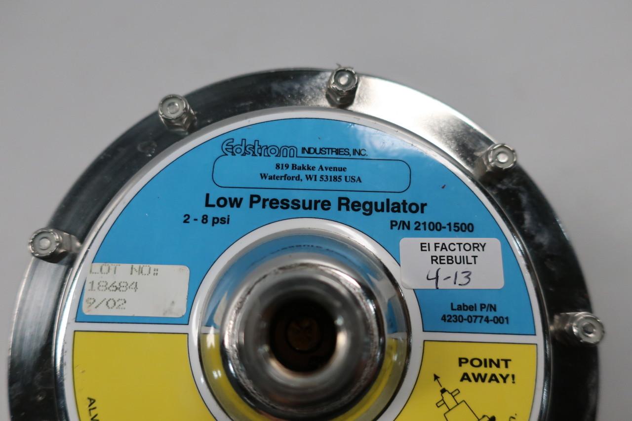 Details about   #219 Edstrom 2100-1500 Low Pressure Regulator SS 2-8 PSI 