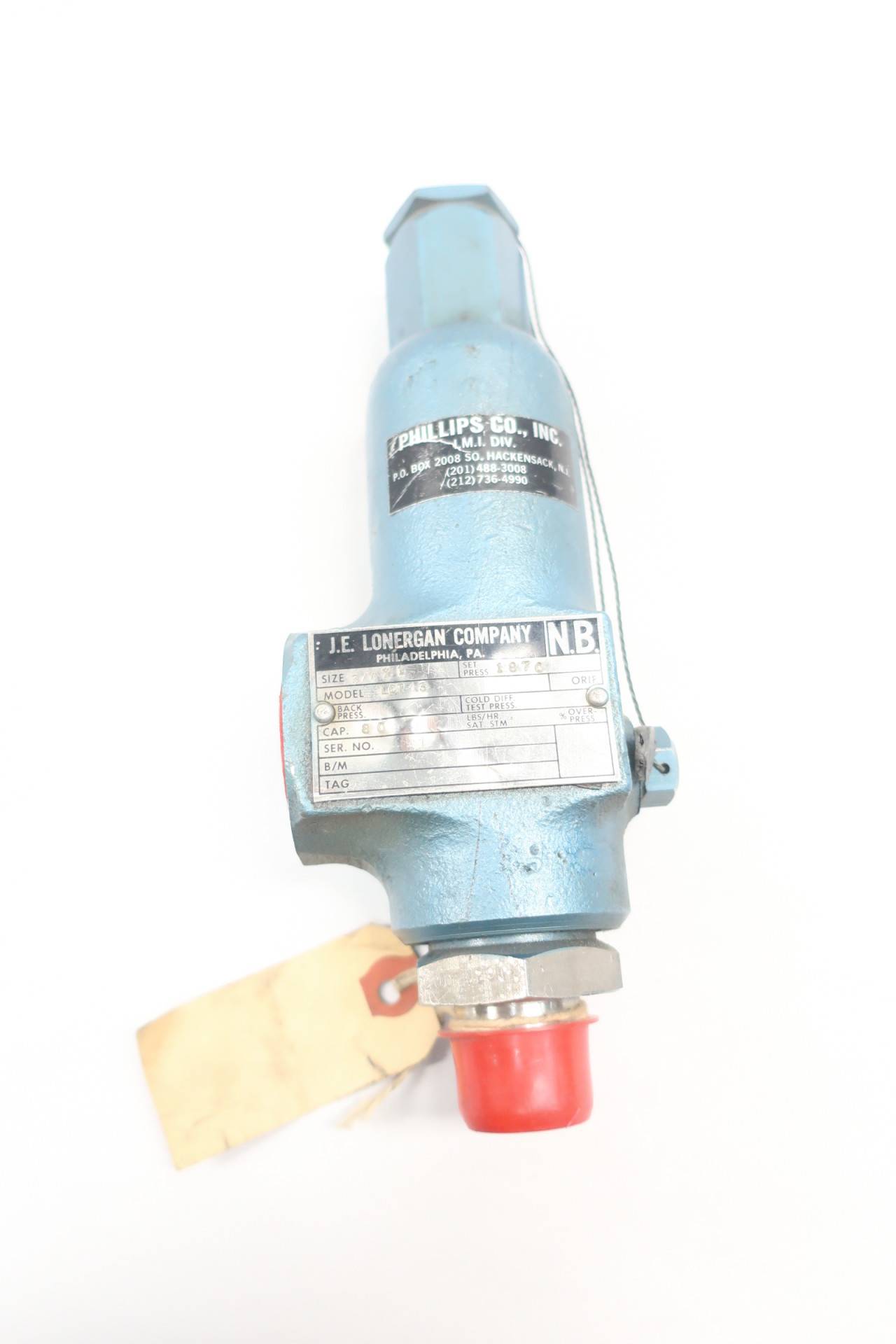 J.e. Lonergan LCT13 Relief Valve 80lbs/hr 1870psi 3/4in X 1in Npt