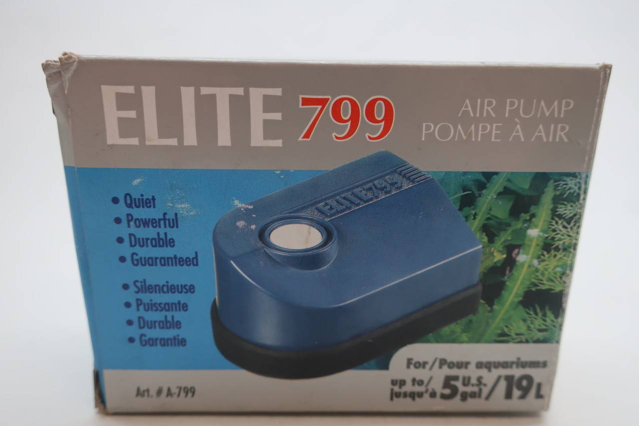 Elite 799 Pompe à air pour aquarium jusqu'à 20L - 60L/h