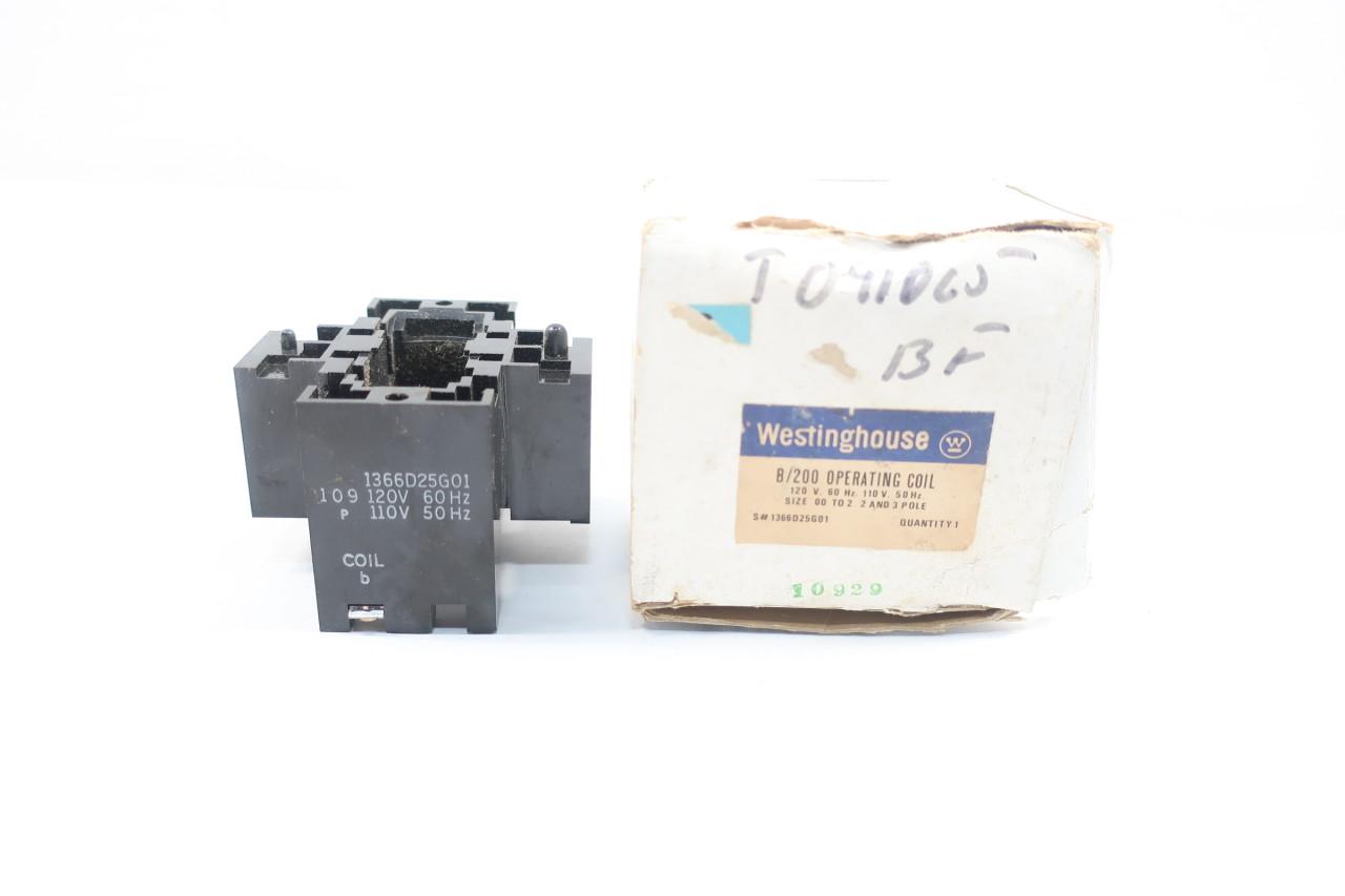 Westinghouse 1366D25G01 B/200 Size 00 Operating Coil 120v-ac 