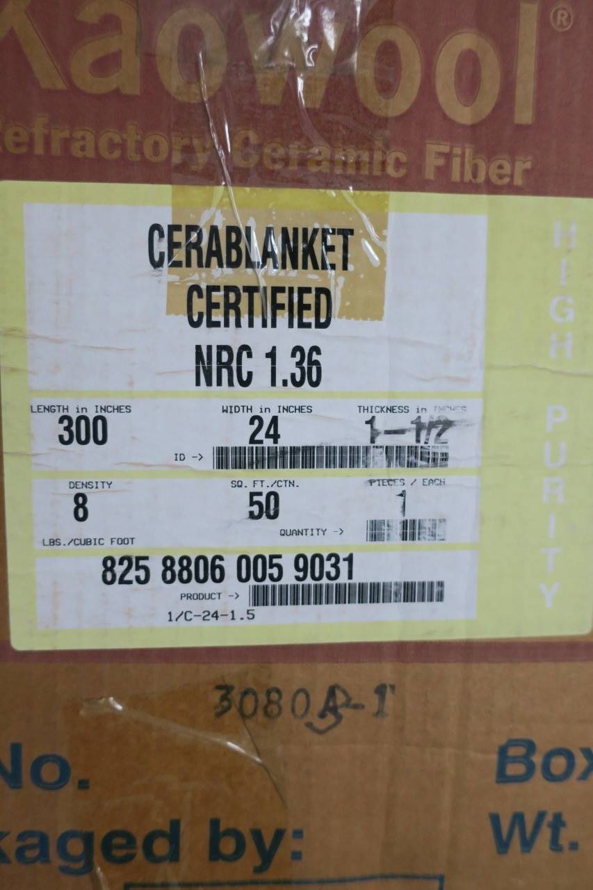 THERMAL CERAMICS 82588060059031 KAOWOOL CERABLANKET NRC 1.36