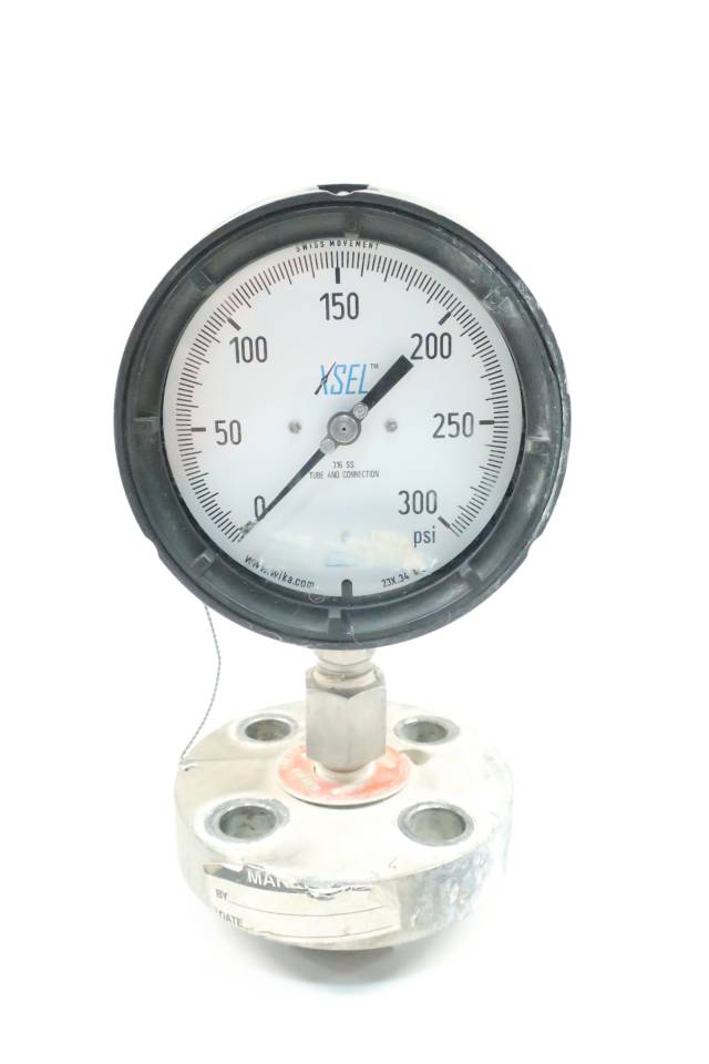 WIKA 23X.34 4.5 XSEL PRESSURE GAUGE 0300PSI W/ DIAPHRAGM SEAL D625280