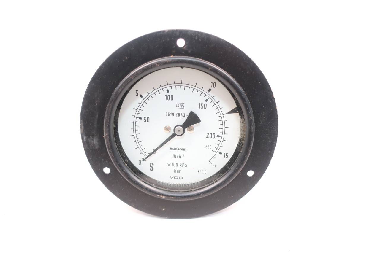 Vdo 1619 2843-03 Pressure Gauge 3-1/2in 0-220psi