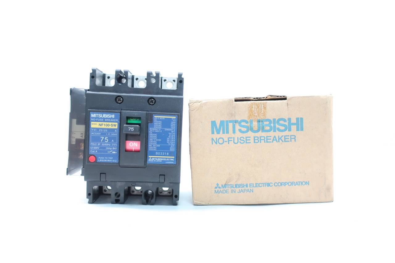 NEW IN BOX * Details about   MITSUBISHI NF100-SWU3P15A CIRCUIT BREAKER 3P 15A